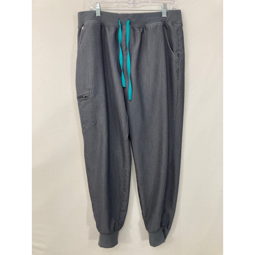 Figs Womens Scrub Set XL Grey Technical Collection Joggers and Quarter Zip Top - Picture 5 of 9